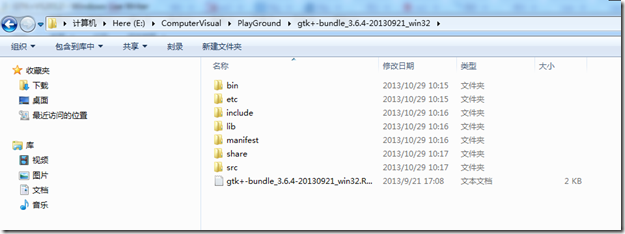 gtk+-bundle_3.6.4-20130921_win32.zip 解压
